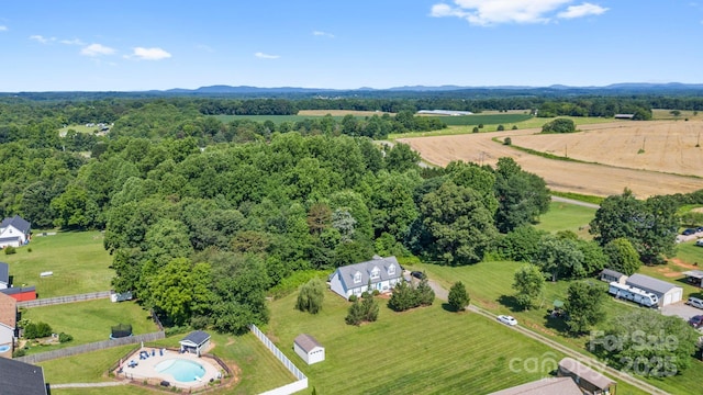 118 Grain Dr, Stony Point, NC 28678 - aerial view of a mountainous background and a pool area