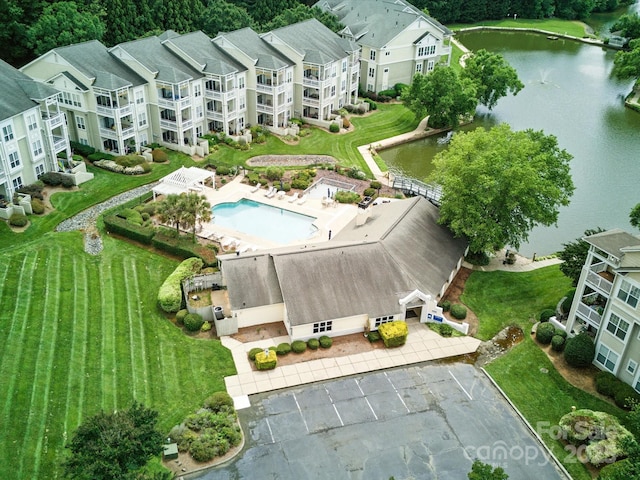 18817 Nautical Dr Unit 302, Cornelius, NC 28031 - bird's eye view of a large body of water and a pool area