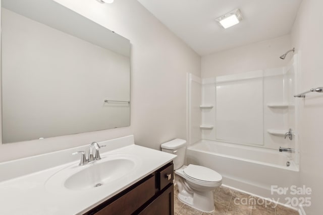 3107 Riker St, Clover, SC 29710 - full bathroom featuring vanity, toilet, tub / shower combination, and tile patterned floors
