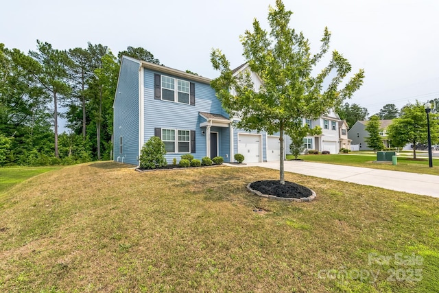 3107 Riker St, Clover, SC 29710 - view of front of property with driveway, a garage, and a front lawn