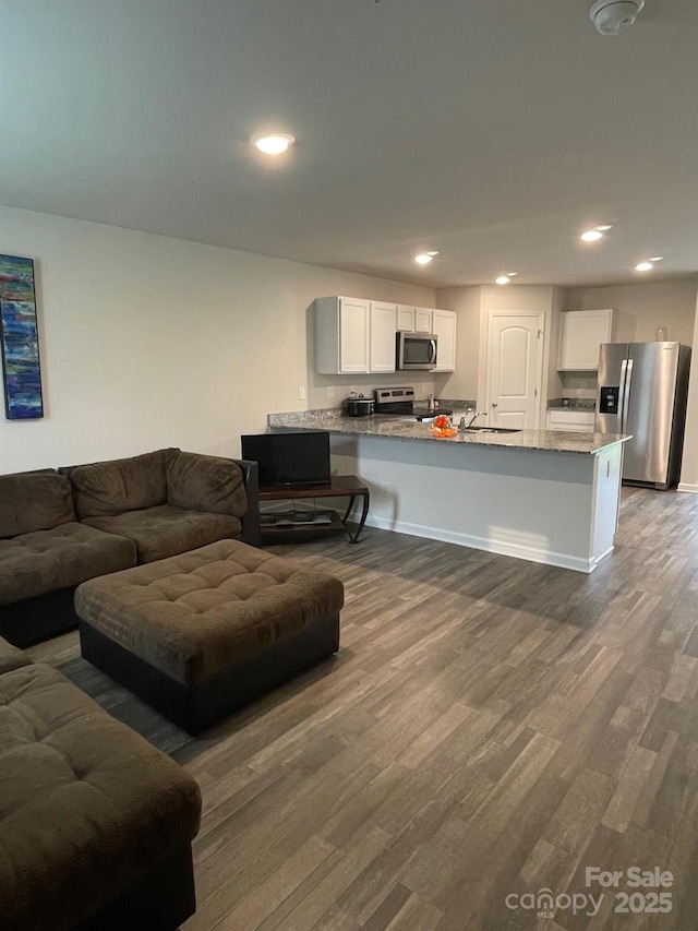 323 J C Dellinger Rd, Cherryville, NC 28021 - living area with wood finished floors, recessed lighting, and baseboards