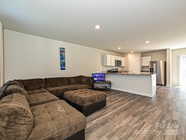 323 J C Dellinger Rd, Cherryville, NC 28021 - living area with dark wood-type flooring and recessed lighting