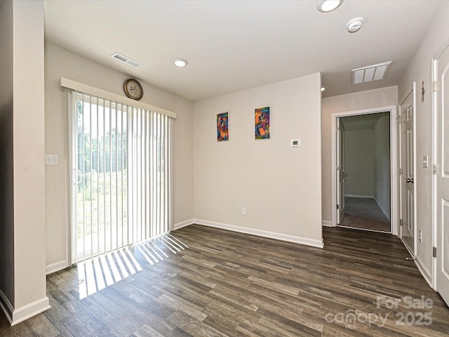 323 J C Dellinger Rd, Cherryville, NC 28021 - spare room featuring dark wood-type flooring, recessed lighting, and a smoke detector