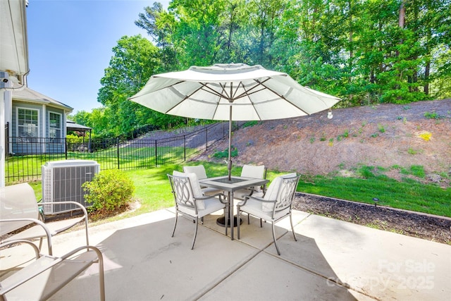 14727 Brannock Hills Dr, Charlotte, NC 28278 - view of patio featuring central AC and outdoor dining area