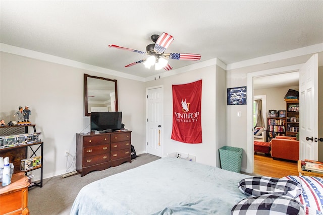 515 Myrtle Ave, Chester, SC 29706 - bedroom with ornamental molding, a ceiling fan, and baseboards