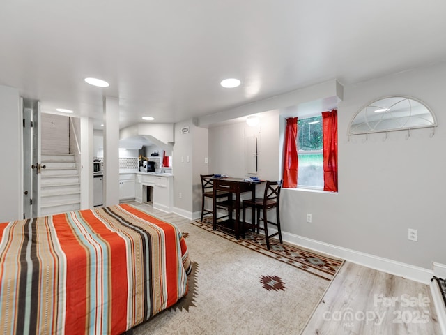 128 W End St, Chester, SC 29706 - bedroom with light wood-style flooring, baseboards, and recessed lighting