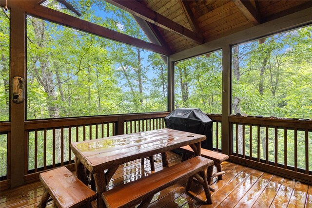 172 Juneberry Ln, Tuckasegee, NC 28783 - sunroom / solarium featuring outdoor dining area