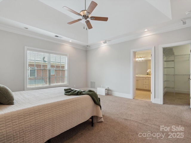 705 Congressional Ln, Fort Mill, SC 29708 - bedroom with ornamental molding, carpet flooring, a tray ceiling, recessed lighting, and baseboards