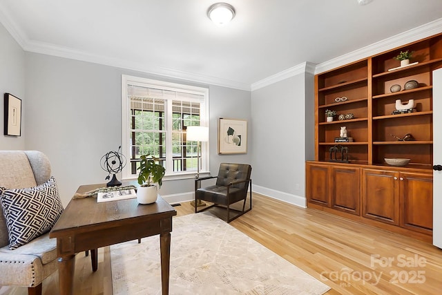 3324 Greenhurst Dr, Weddington, NC 28104 - office featuring crown molding, light wood finished floors, and baseboards