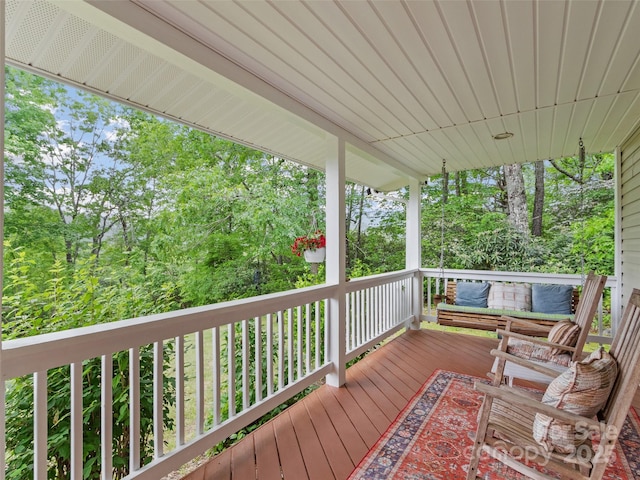 138 Down To Earth Dr, Burnsville, NC 28714 - view of wooden terrace