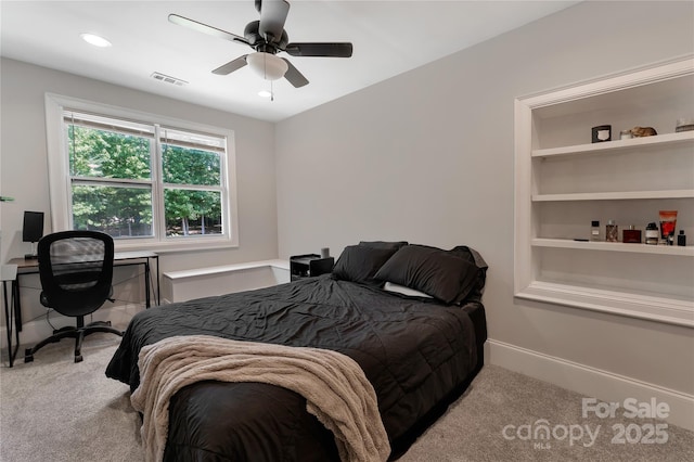 1906 Pensco Pond Ct, Waxhaw, NC 28173 - carpeted bedroom with an office area, ceiling fan, and recessed lighting