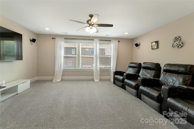 1906 Pensco Pond Ct, Waxhaw, NC 28173 - carpeted cinema with ceiling fan and recessed lighting