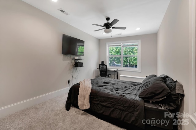 1906 Pensco Pond Ct, Waxhaw, NC 28173 - carpeted bedroom featuring a ceiling fan and recessed lighting