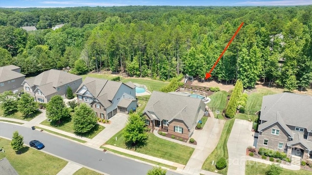 1906 Pensco Pond Ct, Waxhaw, NC 28173 - aerial view of residential area featuring a forest