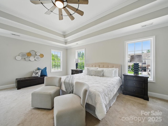 8304 Prescott Glen Pkwy, Waxhaw, NC 28173 - bedroom featuring crown molding, carpet flooring, baseboards, and a raised ceiling