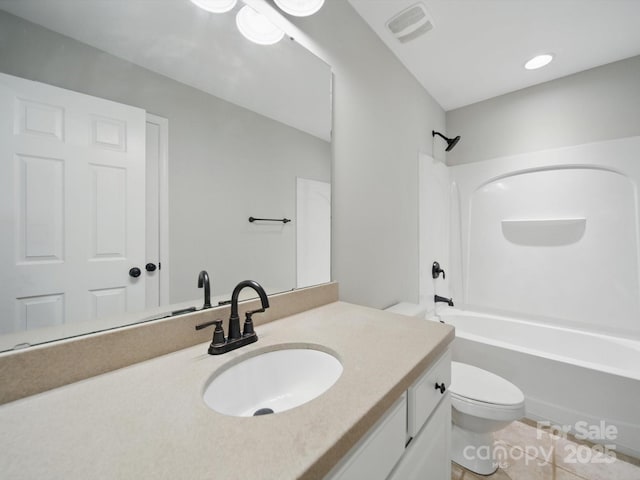 8304 Prescott Glen Pkwy, Waxhaw, NC 28173 - full bath featuring toilet, vanity, tub / shower combination, and tile patterned flooring