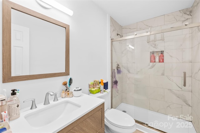 221 Reliance Rd, Kings Mountain, NC 28086 - full bath featuring a stall shower, toilet, and vanity