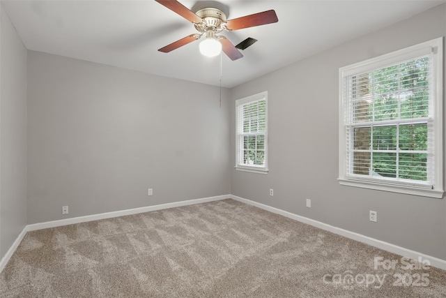 1517 E Barden Rd, Charlotte, NC 28226 - carpeted empty room featuring baseboards and ceiling fan