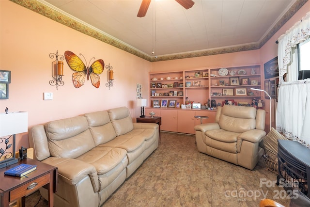 100 S Rudisill Ave, Cherryville, NC 28021 - living area featuring a ceiling fan