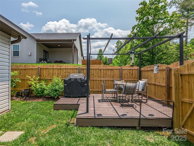 218 Water Leaf Dr, Weaverville, NC 28787 - wooden deck featuring outdoor dining area and area for grilling