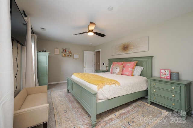 2908 Barnard Castle Ln, Matthews, NC 28104 - bedroom featuring light colored carpet, baseboards, and a ceiling fan