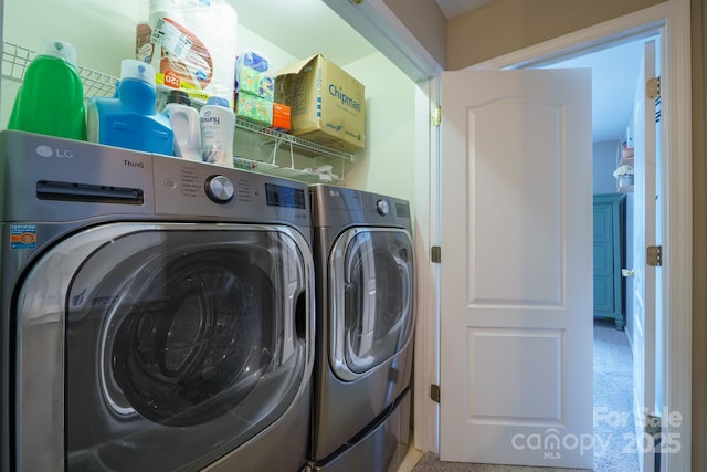 2908 Barnard Castle Ln, Matthews, NC 28104 - washroom featuring washing machine and dryer