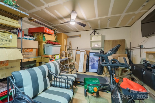 2908 Barnard Castle Ln, Matthews, NC 28104 - storage featuring ceiling fan