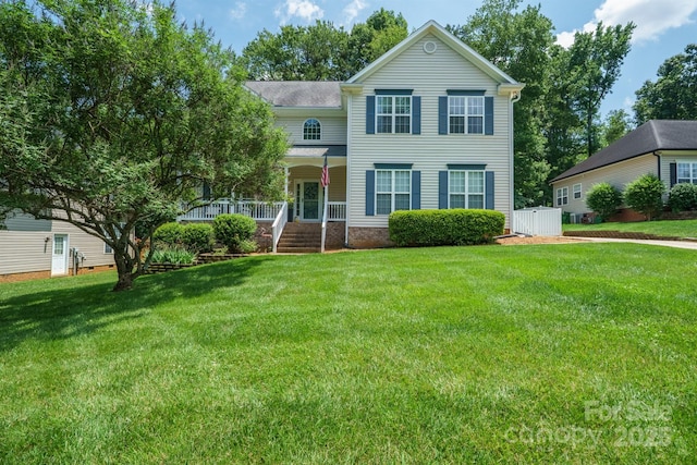 2908 Barnard Castle Ln, Matthews, NC 28104 - view of front of home featuring covered porch and a front yard