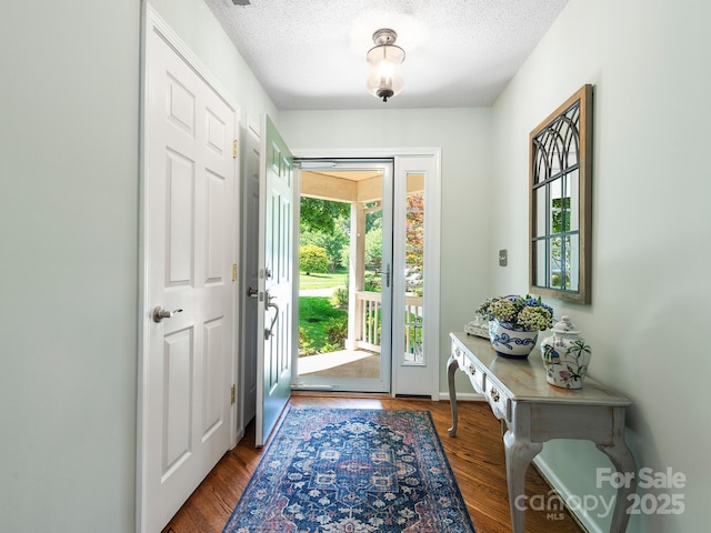 20 E Fairway View Ct, Etowah, NC 28729 - entrance foyer with a textured ceiling and wood finished floors