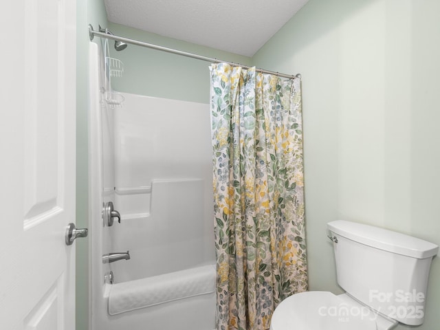 20 E Fairway View Ct, Etowah, NC 28729 - full bathroom with shower / bathtub combination with curtain and a textured ceiling