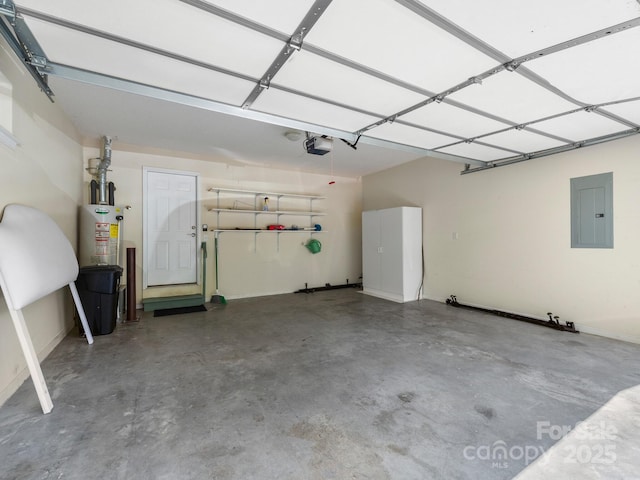 20 E Fairway View Ct, Etowah, NC 28729 - garage featuring electric panel, a garage door opener, and water heater
