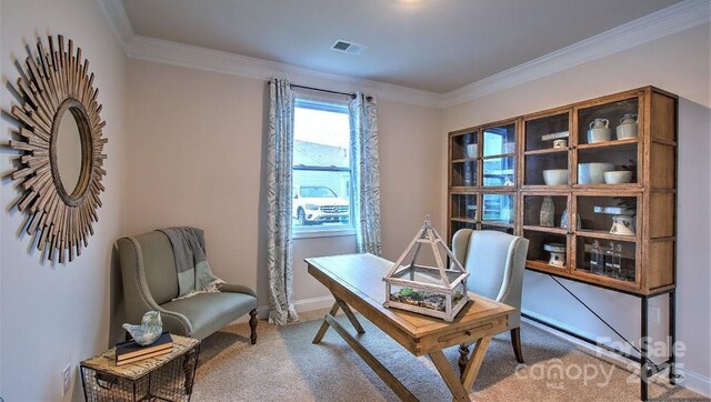33 Silverthorne Ct, Hendersonville, NC 28792 - carpeted office featuring crown molding and baseboards