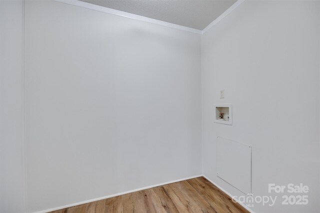 976 Neely Store Rd, Rock Hill, SC 29730 - laundry room with hookup for a washing machine, wood finished floors, ornamental molding, and baseboards