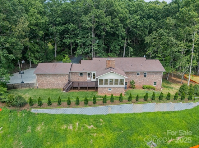 12705 Caldwell Rd, Charlotte, NC 28213 - view from above of property with a heavily wooded area