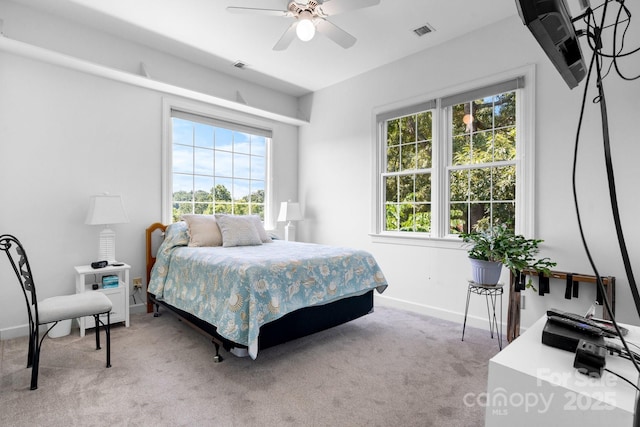 3541 Blankenship Dr, Morganton, NC 28655 - bedroom with light colored carpet and a ceiling fan