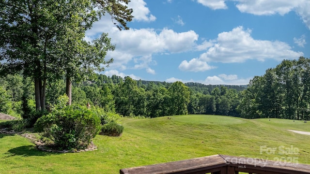 3541 Blankenship Dr, Morganton, NC 28655 - view of green lawn with golf course view and a wooded view