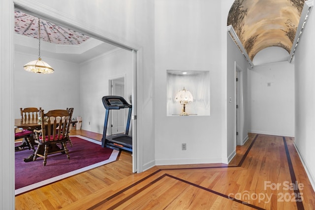 3541 Blankenship Dr, Morganton, NC 28655 - foyer entrance featuring crown molding and wood finished floors