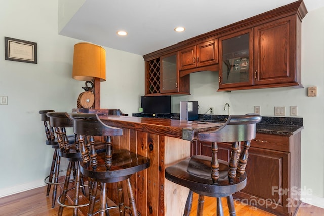 3541 Blankenship Dr, Morganton, NC 28655 - indoor wet bar featuring recessed lighting and light wood finished floors