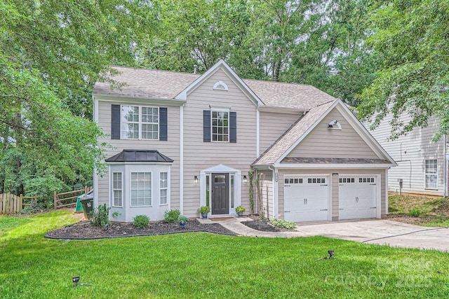 7810 Leisure Ln, Huntersville, NC 28078 - traditional home with driveway, an attached garage, and a shingled roof