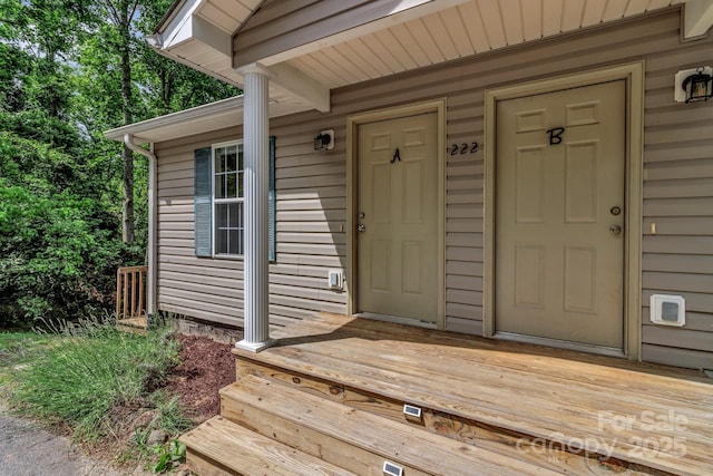 222 New Stock Rd, Weaverville, NC 28787 - doorway to property with a deck