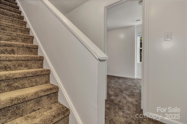 222 New Stock Rd, Weaverville, NC 28787 - staircase with carpet flooring and baseboards