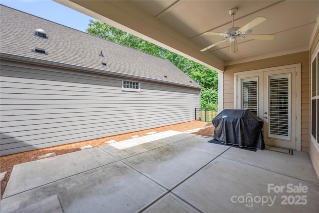 3008 Laney Pond Rd, Matthews, NC 28104 - view of patio / terrace featuring a ceiling fan and grilling area