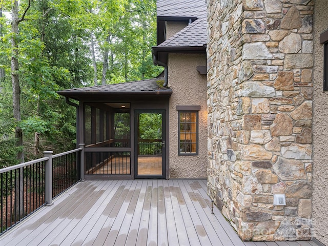 50 Brookline Dr, Asheville, NC 28803 - wooden terrace with a sunroom