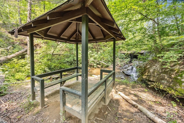 158 Raven Blvd, Lake Lure, NC 28746 - surrounding community featuring a gazebo and a forest view