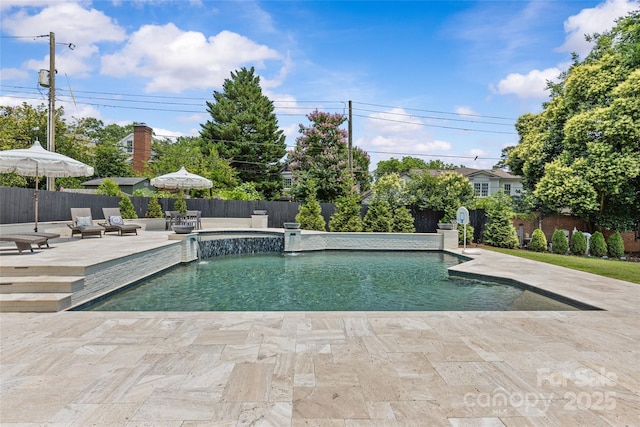 1619 Providence Rd, Charlotte, NC 28207 - view of swimming pool featuring a fenced backyard and a patio