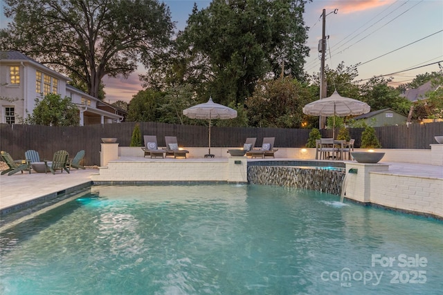 1619 Providence Rd, Charlotte, NC 28207 - view of pool with a patio and a fenced backyard