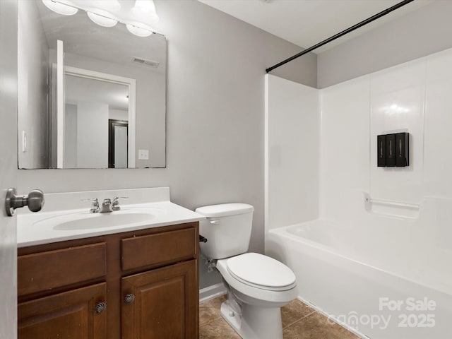 1660 Beleek Ridge Ln, Lake Wylie, SC 29710 - full bathroom featuring vanity, toilet, tile patterned flooring, tub / shower combination, and baseboards