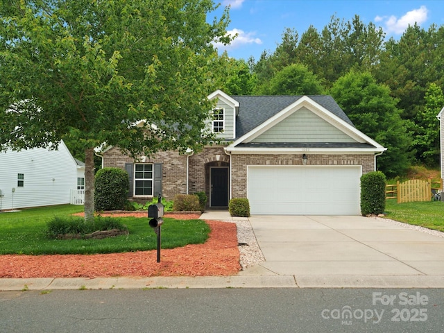 1660 Beleek Ridge Ln, Lake Wylie, SC 29710 - view of front of home with an attached garage, concrete driveway, and brick siding