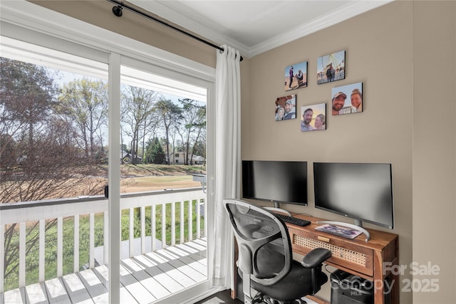 22 Honeysuckle Ln, Clover, SC 29710 - office area with ornamental molding