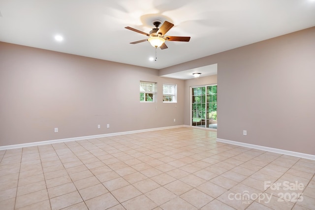 2695 Queens Rd, Lincolnton, NC 28092 - empty room with ceiling fan, baseboards, and recessed lighting